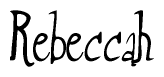 The image contains the word 'Rebeccah' written in a cursive, stylized font.