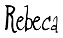 The image is a stylized text or script that reads 'Rebeca' in a cursive or calligraphic font.