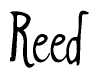   The image is of the word Reed stylized in a cursive script. 