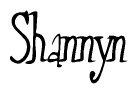 The image is a stylized text or script that reads 'Shannyn' in a cursive or calligraphic font.