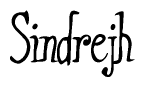 The image is a stylized text or script that reads 'Sindrejh' in a cursive or calligraphic font.