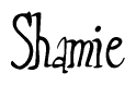 The image is a stylized text or script that reads 'Shamie' in a cursive or calligraphic font.