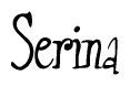 The image contains the word 'Serina' written in a cursive, stylized font.