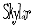   The image is of the word Skylar stylized in a cursive script. 