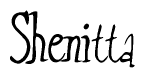 The image is of the word Shenitta stylized in a cursive script.