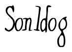 The image contains the word 'Son1dog' written in a cursive, stylized font.