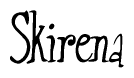 The image is of the word Skirena stylized in a cursive script.