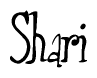 The image is of the word Shari stylized in a cursive script.