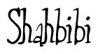 The image is of the word Shahbibi stylized in a cursive script.