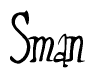 The image is of the word Sman stylized in a cursive script.