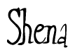 The image contains the word 'Shena' written in a cursive, stylized font.