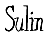 The image contains the word 'Sulin' written in a cursive, stylized font.