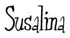 The image is of the word Susalina stylized in a cursive script.