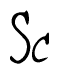 The image contains the word 'Sc' written in a cursive, stylized font.