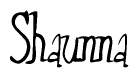 The image is a stylized text or script that reads 'Shaunna' in a cursive or calligraphic font.