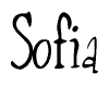 The image is of the word Sofia stylized in a cursive script.