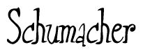 The image contains the word 'Schumacher' written in a cursive, stylized font.