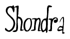 The image is of the word Shondra stylized in a cursive script.