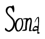 The image contains the word 'Sona' written in a cursive, stylized font.