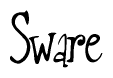 The image is of the word Sware stylized in a cursive script.