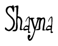 The image contains the word 'Shayna' written in a cursive, stylized font.