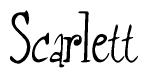 The image contains the word 'Scarlett' written in a cursive, stylized font.