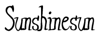 The image contains the word 'Sunshinesun' written in a cursive, stylized font.