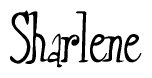 The image contains the word 'Sharlene' written in a cursive, stylized font.