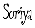 The image is of the word Soriya stylized in a cursive script.