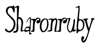 The image is of the word Sharonruby stylized in a cursive script.