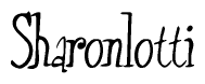 The image is of the word Sharonlotti stylized in a cursive script.