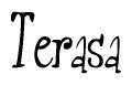 The image is of the word Terasa stylized in a cursive script.