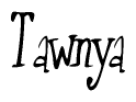 The image contains the word 'Tawnya' written in a cursive, stylized font.