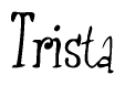 The image is a stylized text or script that reads 'Trista' in a cursive or calligraphic font.