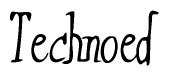 The image is a stylized text or script that reads 'Technoed' in a cursive or calligraphic font.