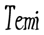 The image contains the word 'Temi' written in a cursive, stylized font.