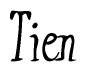 The image contains the word 'Tien' written in a cursive, stylized font.