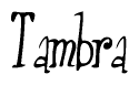The image is a stylized text or script that reads 'Tambra' in a cursive or calligraphic font.
