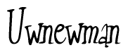 The image contains the word 'Uwnewman' written in a cursive, stylized font.