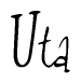 The image is of the word Uta stylized in a cursive script.