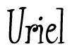 The image contains the word 'Uriel' written in a cursive, stylized font.
