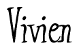 The image is of the word Vivien stylized in a cursive script.