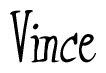 The image is of the word Vince stylized in a cursive script.