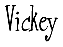 The image contains the word 'Vickey' written in a cursive, stylized font.