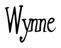 The image is a stylized text or script that reads 'Wynne' in a cursive or calligraphic font.