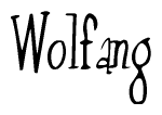 The image is of the word Wolfang stylized in a cursive script.