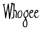 The image is of the word Whogee stylized in a cursive script.