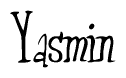The image is a stylized text or script that reads 'Yasmin' in a cursive or calligraphic font.