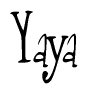 Cursive Script 'Yaya' Text