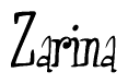 The image contains the word 'Zarina' written in a cursive, stylized font.